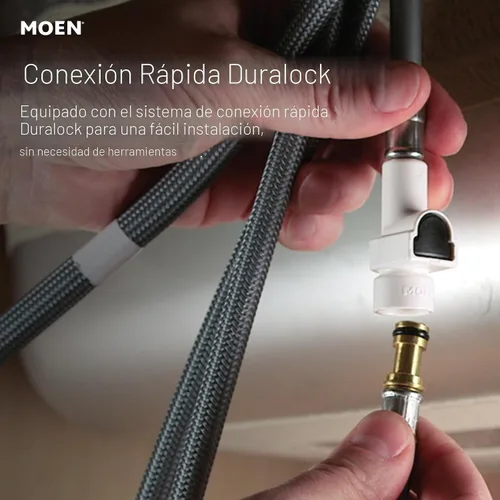 Miniatura 6 de Moen Adler - Llave de cocina de arco alto con una sola manija, resistente a manchas de acero inoxidable con limpieza eléctrica, 87233SRS Acero