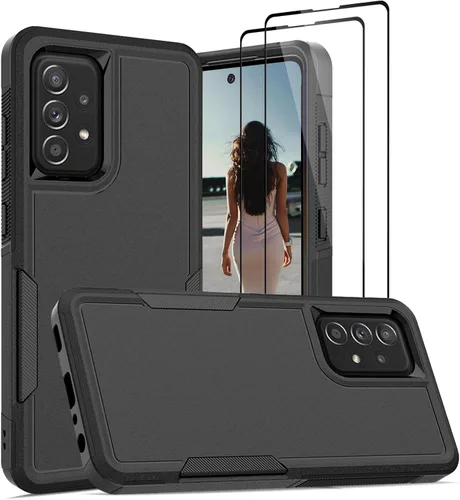 Miniatura 14 de Jeylly Funda para Samsung Galaxy A52 5G, Galaxy A52 Funda para teléfono con protector de pantalla híbrida de silicona antiarañazos, funda de defensa