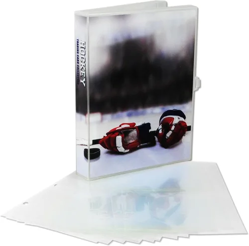 Miniatura 10 de UniKeep Mini estuche de almacenamiento con temática deportiva para tarjetas intercambiables, incluye 25 páginas de carga superior, ideal