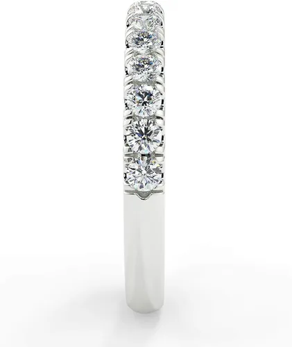 Miniatura 3 de Anillo de diamantes de oro blanco natural de 14 quilates para mujer, aniversario de boda, banda fina apilable de 12 quilates