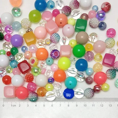 Miniatura 3 de Chenkou Craft Cuentas de plástico de 3.53 onzas (3.53 onzas), varios tamaños y colores, con agujero, cuentas sueltas (estilos y tamaños surtidos)