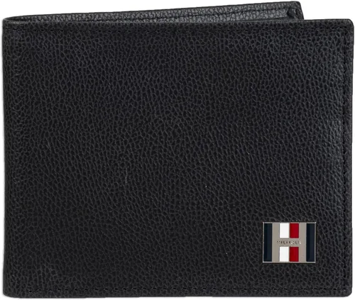 Tommy Hilfiger billetera de piel para hombre, delgada y plegable, con 6bolsillos para tarjetas de crédito y ventana extraíble para identificación