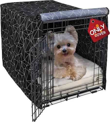 Miniatura 17 de Explore Land - Funda para jaula de perro de 36 pulgadas, de poliéster, resistente, ajuste universal para jaula de perro de alambre (gris)