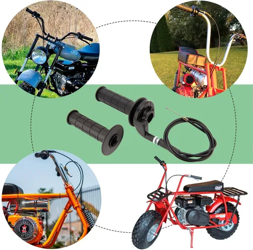 Miniatura 6 de Empuñaduras y cable del acelerador para ATV Quad Pit / Dirt Bike Baja Mini Bike Mb165 Mb200 196cc 200cc Doodlebug Bike Compatible con barra de 22mm