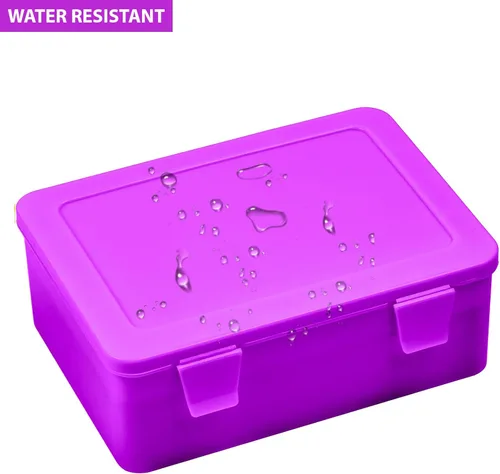 Miniatura 3 de Caja organizadora de almacenamiento de baterías, soporte de garaje para 24* AA, 30* pilas AAA (la bolsa no incluye el paquete de baterías) (morado)