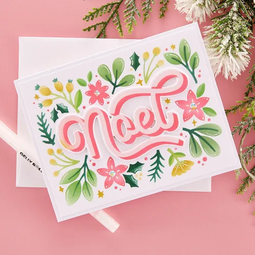 Miniatura 2 de Spellbinders Noel Foliage Bundle - Plantilla y troquel, transparente y metal