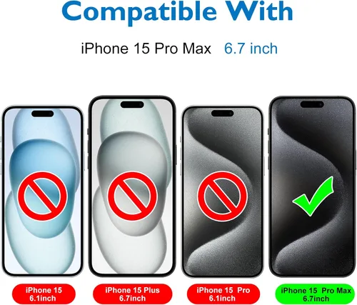 Miniatura 2 de Mothca Paquete de 2 Protectores de Pantalla de Vidrio Mate para iPhone 15 Pro Max [6.7 pulgadas] + Paquete de 2 Protectores de Lente de Cámara