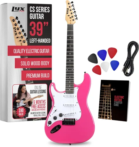 Miniatura 10 de LyxPro CS 39" - Kit de guitarra eléctrica para principiantes, intermedios y profesionales con guitarra, cable de amplificador, 6 púas y guía