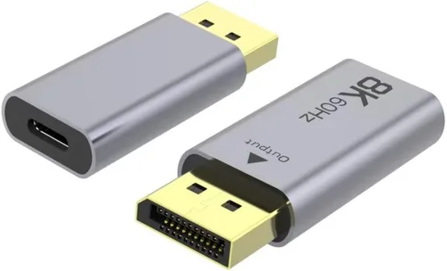 Adaptador USB-C a DisplayPort 8K - 1008P HD para MacBook Pro, Mac Air, Chromebook Pixel (plateado)