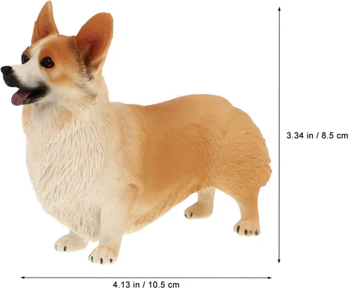 Miniatura 4 de IMIKEYA Figura de Corgi galés, mini estatua de perro de resina, estatua de perro pequeño de Corgi para pastel, escultura de estatua de animal