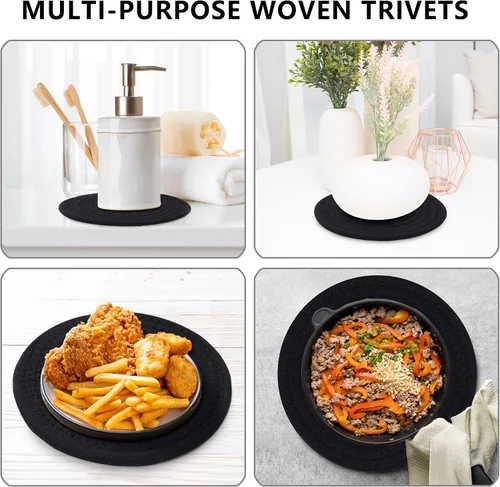 Miniatura 5 de Coga Salvamanteles para platos, ollas y sartenes, almohadillas calientes de 7 pulgadas, 5 piezas con cesta de almacenamiento para encimeras