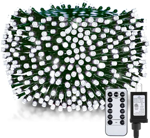 Miniatura 6 de Minetom Luces LED para árbol de Navidad de 50 pies, 1000 luces LED para exteriores, cuerda de petardos para exteriores, 12 modos, temporizador