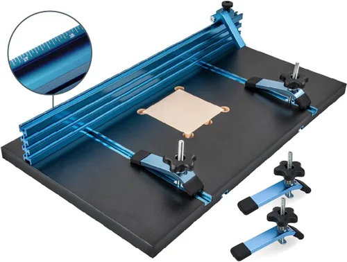 POWERTEC Kit de Accesorios para Mesa de Taladro de Columna con Riel en T, Guía para Taladro de Columna de 14"x24", Escala Grabada con Láser,