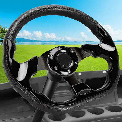 Miniatura 10 de Volante de carrito de golf compatible con EZGO RXV y TXT, Club Car DS, Club Car Precedent Tempo, Yamaha Golf Cart (volante negro)