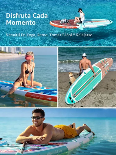 Miniatura 7 de Niphean Tabla de remo inflable con accesorios de SUP, cubierta de EVA antideslizante, tablas de remo inflables de 10 pies 6 pulgadas para adultos
