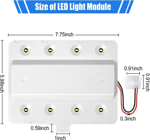 Miniatura 6 de W11043011 Reemplazo del módulo de luz LED para refrigerador Whirlpool, Kenmore, Maytag, Amana e IKEA - W10866538 AP6047972 PS12070396 Q184G2 Tablero