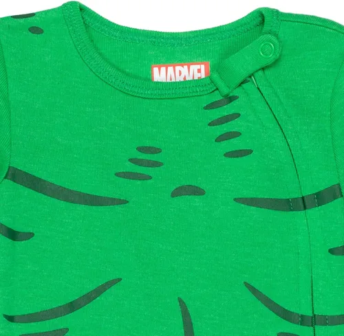 Miniatura 7 de Marvel Paquete de 3 overoles de manga larga con cremallera para dormir y jugar de Avengers, Morado