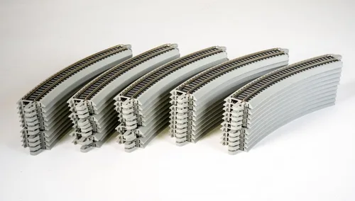 Miniatura 3 de Bachmann Trenes - PISTA A PRESENTACIÓN E-Z RADIUS CURVA 18" - A GRANEL (50 pcs) - Riel Níquel Plata con Roadbed Gris - Escala HO