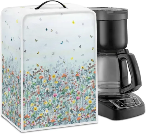 Miniatura 32 de Funda para cafetera, poliéster, azul, se adapta a la mayoría de máquinas de café estándar, protector resistente al polvo, huellas dactilares