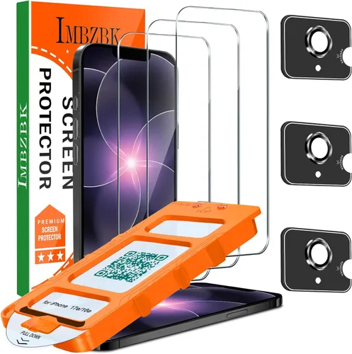 Miniatura 12 de IMBZBK [Eliminación automática de polvo] Paquete de 3 protectores de pantalla para iPhone 13 [6.1 pulgadas], película compatible con fundas, vidrio
