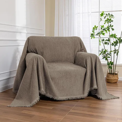 Miniatura 9 de MEETSKY Funda Negra de Silla de Tamaño Grande, Funda de Chenilla para Sillón/Sofá de 1 Cojín para Perro, Fundas de Sofá Protector de Muebles