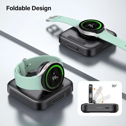 Miniatura 3 de Cargador portátil para cargar Samsung Watch, SwanScout 303S, cargador inalámbrico de 1800 mAh para Galaxy Watch 8 Classic/8/7/Ultra/6/6 Classic/5/5
