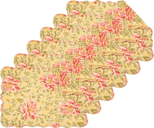 Miniatura 10 de C&F Home Sophia - Juego de 6 manteles individuales acolchados de 100 % algodón, 13 x 19 pulgadas, versátil, para verano, otoño, cosecha, enrejado