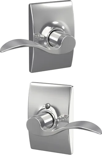 Miniatura 122 de SCHLAGE - Manija de puerta Accent con cerradura de paso libre para pasillo y armario en bronce antiguo - F10 ACC 716 Bronce Envejecido