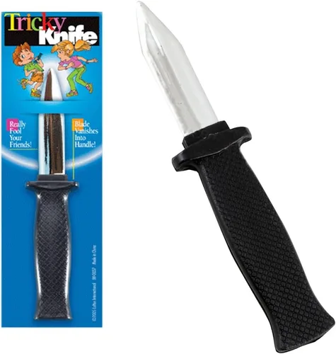 Miniatura 2 de Set de cuchillos, pack de dos, truco plástico primavera falsa retráctil (combo de lote), 2 juguetes mágicos clásicos, novedad Gag cuchillos, sin
