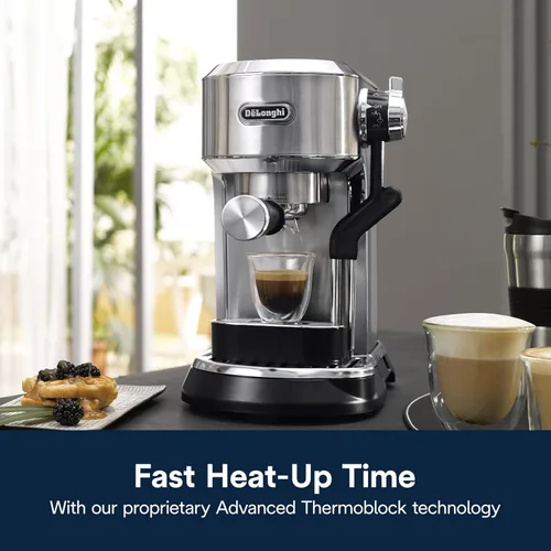 Miniatura 10 de De'Longhi Dedica Maestro Plus - Máquina de café expreso, varita de vapor automática, 3 ajustes de temperatura de café y espuma de leche, tanque