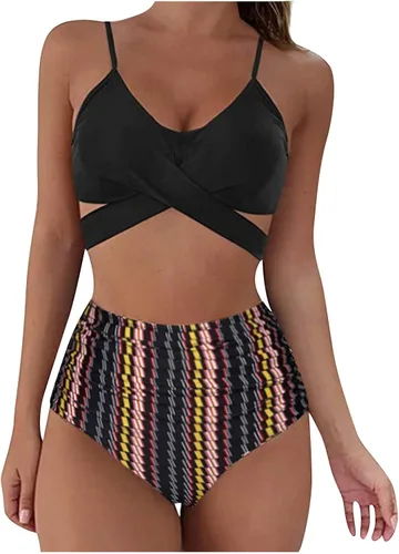 Miniatura 2 de Traje de baño sexy con estampado de leopardo para mujer, traje de baño con efecto de realce, traje de baño de cintura alta