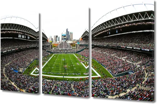 Miniatura 31 de 3 piezas de arte de pared deportivo del equipo de fútbol de los Vikings de Estados Unidos, pinturas de estadios deportivos Minnesota, Estados