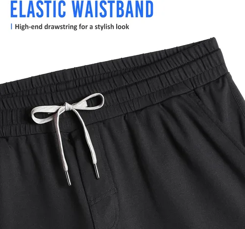 Miniatura 3 de maamgic Pantalones cortos de entrenamiento para hombre de 5 pulgadas, suaves, elásticos, para correr, gimnasio, atléticos, con bolsillos