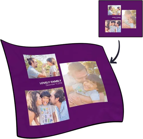 Miniatura 3 de Foto manta personalizada usando mis propias fotos felpa, fotos collage mantas personalizadas, regalo de boda de cumpleaños familiar para sofá
