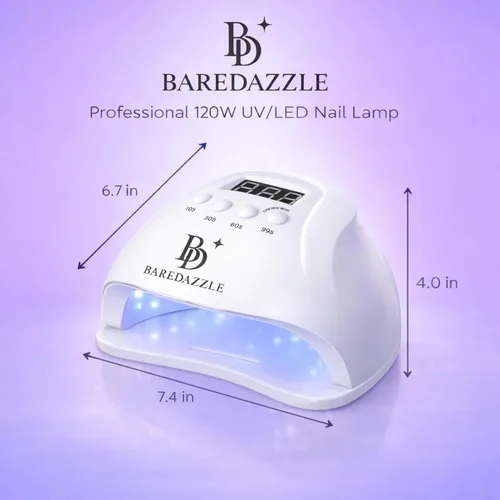 Miniatura 5 de Lámpara de uñas LED UV de 120 W para uñas de gel - Secador de uñas profesional con 4 temporizadores, pantalla LCD, sensor automático y modo de bajo