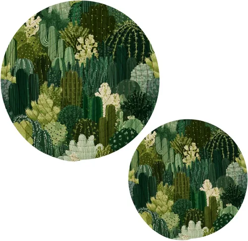 Miniatura 36 de Salvamanteles para platos calientes, ollas y sartenes, 2 soportes para ollas, resistentes al calor, de algodón, redondos, para encimera de cocina
