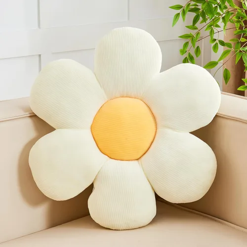 Miniatura 10 de Kcvvcr Almohada Decorativa de Flores, Almohada de Suelo Suave Blanca con Forma de 14.9" para Decoración del Hogar, Lindas Almohadas Decorativas
