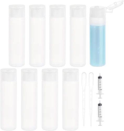 Miniatura 10 de BENECREAT 10 botellas de 12 ml/18 ml/30 ml de plástico para artículos de aseo de viaje, botellas con tapa abatible, recipientes de muestra