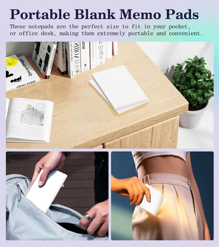 Miniatura 6 de Bloc de notas pequeño de bolsillo de 3 x 5 pulgadas, paquete de 10 blocs de notas de servidor de 3 x 5, blocs de notas blancos, blocs de notas