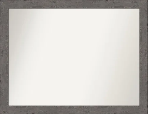 Miniatura 253 de Amanti Art Espejo de baño gris para sobre el fregadero, 31 x 48 pulgadas, espejo de tocador rectangular estrecho de color gris, marco de madera