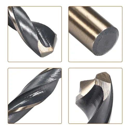 Miniatura 3 de uxcell 36 brocas de vástago recto, 0.165 in, titanio dorado y nitruro negro recubierto de acero de alta velocidad (HSS) 4341 con vástago de 0.165 in