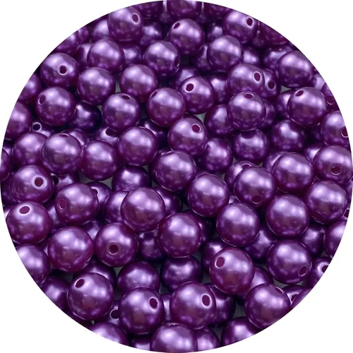 Miniatura 26 de 100 cuentas de perlas para manualidades, perlas de resina de 0.47 pulgadas para hacer joyas, cuentas redondas a granel con agujero para collares