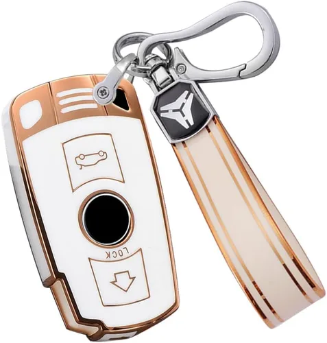 Miniatura 11 de ontto Funda de llave de TPU para llavero de coche Compatible con BMW 1 3 5 Serie E90 E92 E93 X5 X6 Z4 E90 Protector antiarañazos para llave Negro L