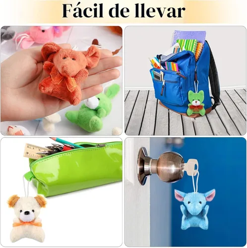 Miniatura 6 de Skylety 32 piezas de mini juguetes de peluche de animales surtidos lindos animales llavero decoración pequeños juguetes de peluche regalo a granel