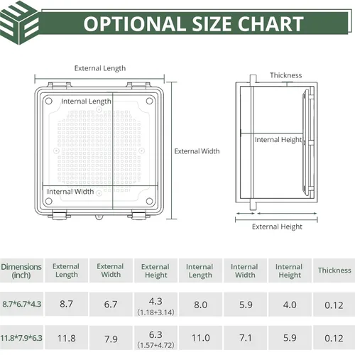 Miniatura 6 de EYPINS Caja de conexiones eléctricas IP67 impermeable – 11.8 x 7.9 x 6.3 pulgadas, caja de plástico ABS para proyectos eléctricos para exteriores