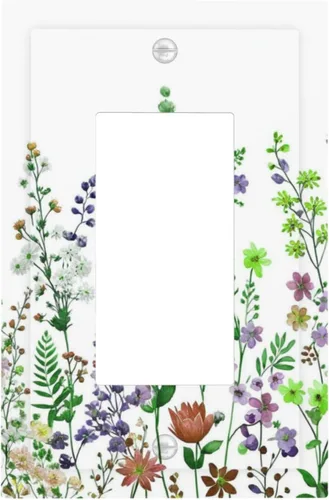 Miniatura 117 de Cubierta de Interruptor de Luz de 1 Gang con Flores Silvestres Bohemias, Hierbas, Floral, Decorativa, Planta Botánica, Naturaleza, Acuarela, Placa
