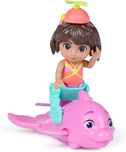 Miniatura 4 de Dora, Mer-Made for Adventure - Paquete de 2, figura de sirena de DORA de 4.5 pulgadas y delfín, juguetes de sirena y juguetes para niños para niñas