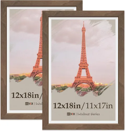 Miniatura 31 de VCK Paquete de 2 portarretratos de 5 x 7, color negro, de madera de alta gama con vidrio templado, para fotos de 4 x 6 con paspartú o 5 x 7 sin