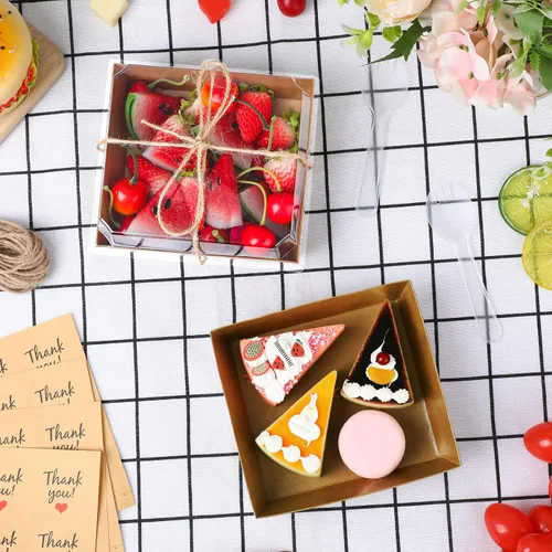 Miniatura 2 de Paquete de 50 cajas de charcutería con tapas transparentes, mini caja de charcutería de 5 pulgadas, cajas de panadería, cajas de postre, recipientes