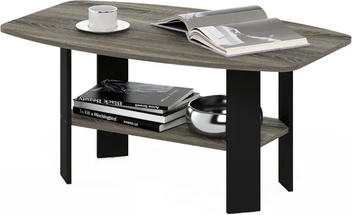Miniatura 20 de Furinno Mesa de centro de diseño simple, nogal oscuro